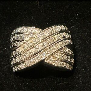 Elegant 💍 925 Stamped Sterling Silver Women's Statement Ring - Sz. 5